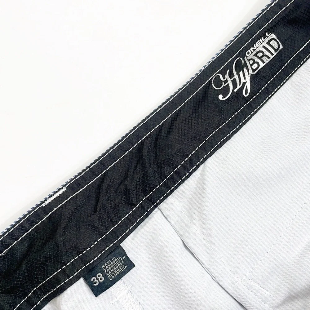 O'Neill blue/white striped hybrid shorts